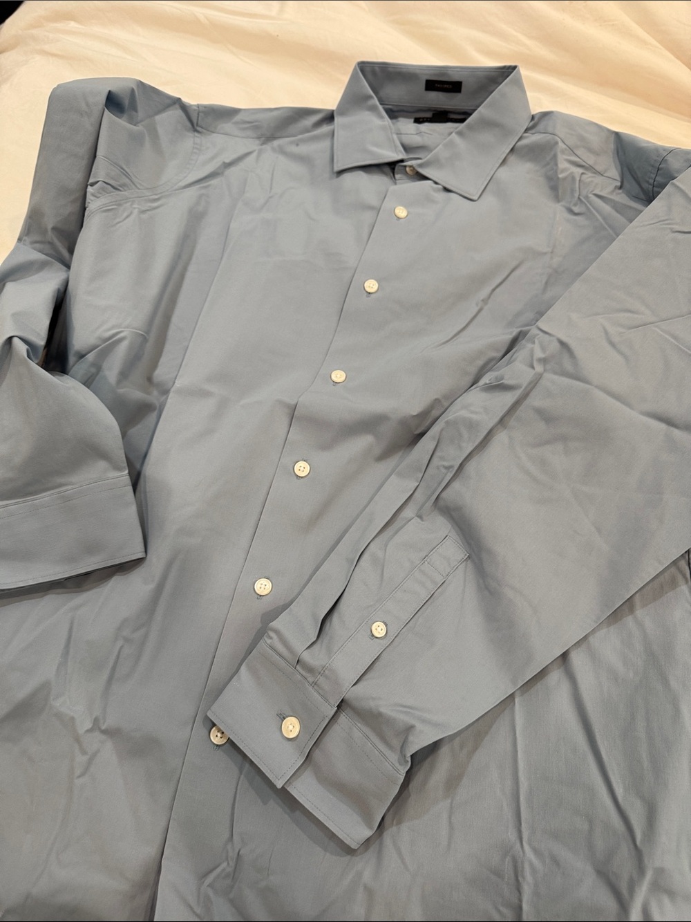 J. Crew Men's Pale Blue Spread Collar Dress Shirt,17 1/2 /35